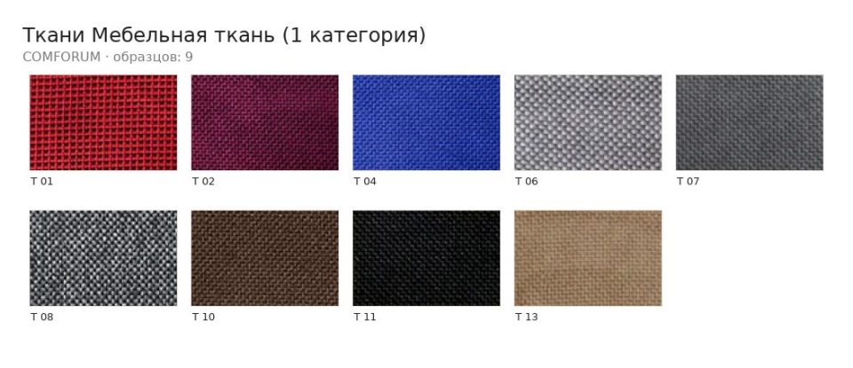 Ткани Мебельная ткань (1 категория) — палитра COMFORUM