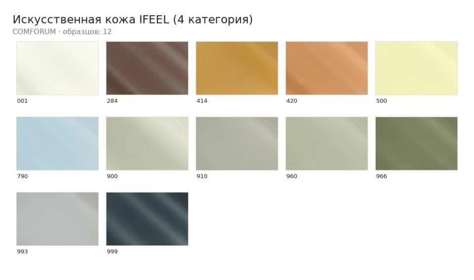 Искусственная кожа IFEEL (4 категория) — палитра COMFORUM