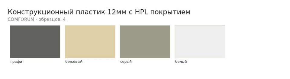 Конструкционный пластик 12мм c HPL покрытием — палитра COMFORUM