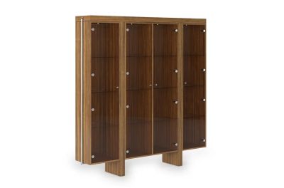 Шкаф со стеклянными дв., стенка зеркало DAO Орех DAO Walnut