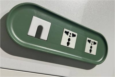 Блок розеток 239x80x48 (2-220V) зеленый