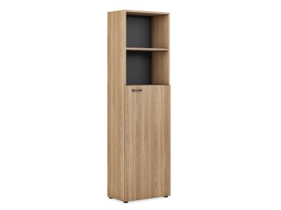 Шкаф для документов узкий (низ средний фасад, верх открытый) 600х2050 EVOLUTION