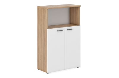 Шкаф для документов средний с глухими фасадами и открытой нишей ECOSTYLE