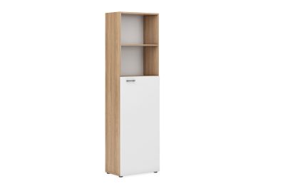 Шкаф для документов узкий (низ средний фасад, верх открытый) ECOSTYLE