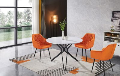 Стол DT-62 WHITE Стул 8175 ORANGE
