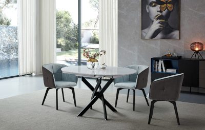 Стол 2303-1 white/black Стул HERTA 13367 LIGHT BLUE