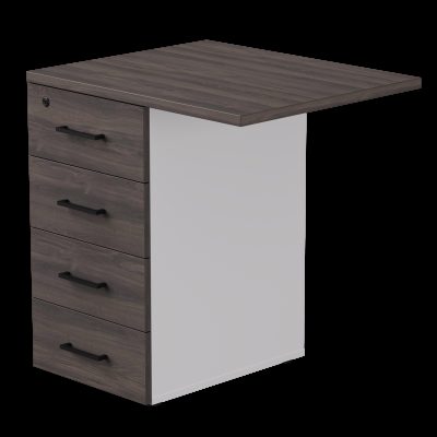 Тумба приставная Everprof EVO (ЭВО) с топом 710х600x755 Белый/Дуб Пасадена