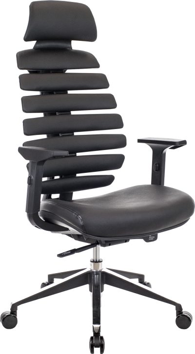 Кресло Everprof Ergo Black (Эрго Блэк) Кожа Черный