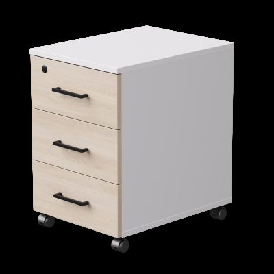 Тумба мобильная Everprof EVO (ЭВО) 406х540х608 Белый/Белый/Дуб Соната