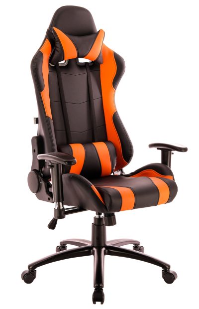 Кресло Everprof Lotus S2 Экокожа Черный/Оранж