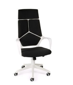 Кресло офисное / IQ /CX0898H-0-54/ (white+black) белый пластик / черная ткань