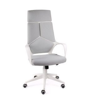 Кресло офисное / IQ / CX0898H-0-53/(white+grey) белый пластик / серая ткань