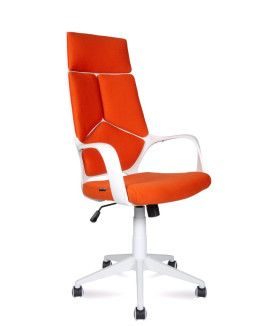 Кресло офисное / IQ /CX0898H-0-59/ (White plastic orange) белый пластик /оранжевая ткань