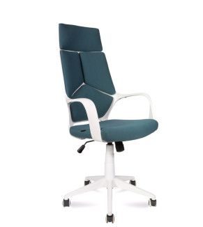 Кресло офисное / IQ / CX0898H-0-56/(White plastic blue) белый пластик / голубая ткань
