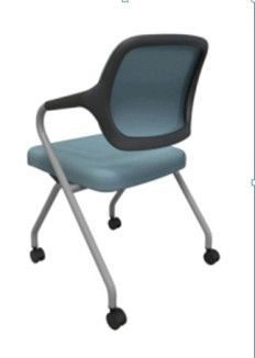 Конференц стул на колесных опорах Winger CWG73GW/каркас металл серебристый/каркас спинки черный пластик/ сетка CW-AN черные колеса 545*520*825