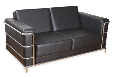 Диван офисный Кватро двойной, черный Ecotex 3001