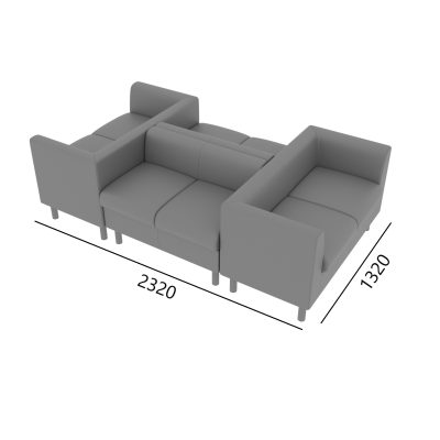 Диван модульный Опус (opu-d2 + opu-d2bp + opu-d2bp + opu-d2)