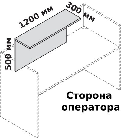 Полка для прямого модуля 1200 х 300 мм