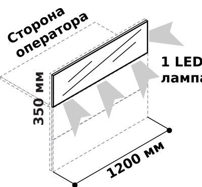 Верхняя панель из поликарбоната с LED-подсветкой для прямого модуля 1200 х 701 мм