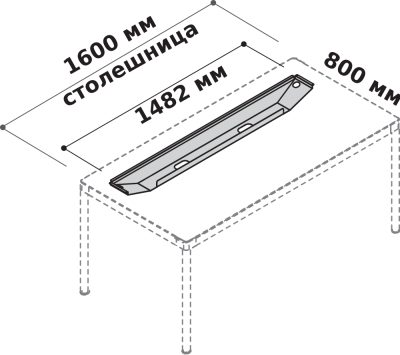 Кабельный лоток для стола L.148