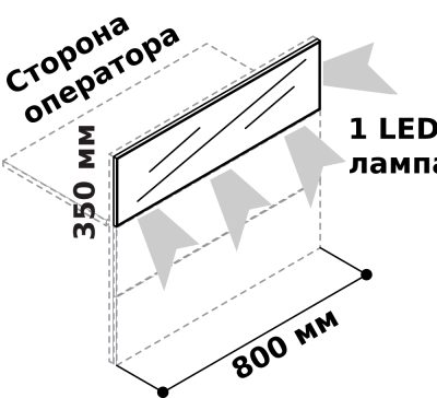 Верхняя панель из поликарбоната с LED-подсветкой для прямого модуля 800 х 701 мм