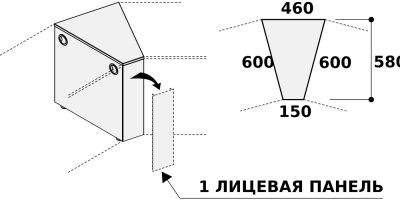 Модуль для соединения шкафов глубиной 60 см с двух сторон