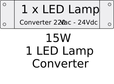 Блок питания для LED ламп 15W 220Vac-24Vdc макс. 1 лампа