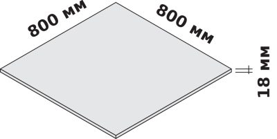 Квадратная столешница для кофейного столика 80 см, 3D пленка