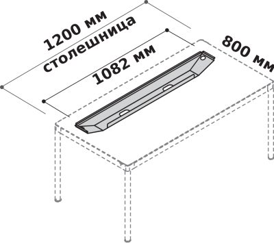 Кабельный лоток для стола L.108