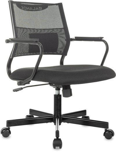 Кресло Бюрократ CH Balance-Low черный TW SQU BL TW-11 сетка/ткань низк.спин. крестов. металл черный
