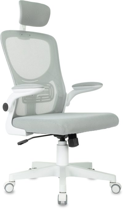Кресло Бюрократ MC-W101-H светло-серый TW-02 TW-20 сетка/ткань крестов. пластик пластик белый