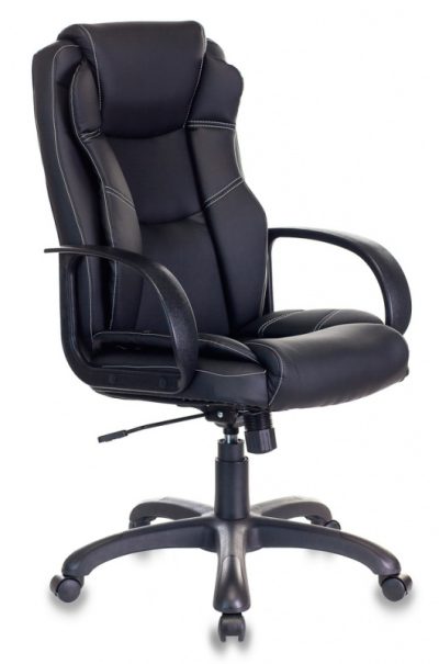 Кресло руководителя Бюрократ CH-839 черный Leather Black экокожа крестов. пластик