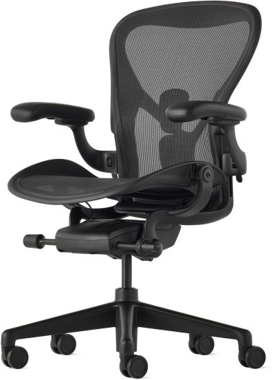 Кресло эргономичное Herman Miller Aeron C черный сетка с подголов. крестов. пластик