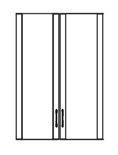 Двери низкие стеклянные, тонированные КН-4.5 (1140х396) Статус
