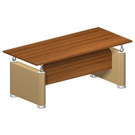 Стол руководителя, столешница - дерево, опоры в кожанной отделке 200x92x75