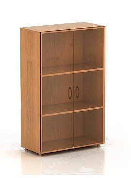 КФ20 Шкаф низкий со стеклом (740х390х1206) (ШФ13+ДФ11*2+ФС01*2) Фея