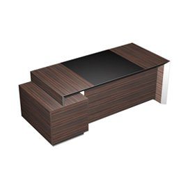 Стол руководителя с бюваром из экокожи модель C 210*90*76