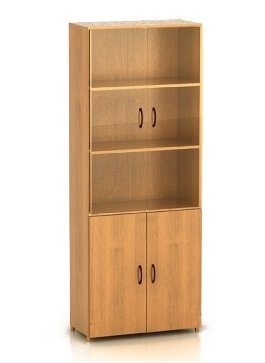 КФ14 Шкаф высокий со стеклом (740х390х2002) (ШФ14+ДФ11*2+ФС01*2+ДФ13*2) Фея
