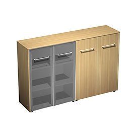 Шкаф комбинированный средний (стекло - закрытый) 184x46x120 Reventon