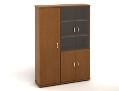 КЭ108 Шкаф высокий (КЭ24+КЭ17+КЭ28+КЭ22*2+БСКТ410*2+ФС03*2) (1404*424*2066) Эталон