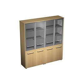 Шкаф для документов со стеклянными дверьми (стенка из 2 шкафов) 184x46x196 Reventon