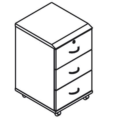 Тумба выкатная 3 ящика КН-3.0 (404х450х650) Консул