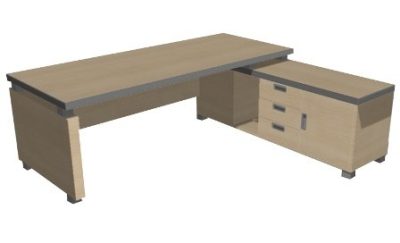 Стол руководителя 2200 с приставной тумбой* (2200х1750х750)