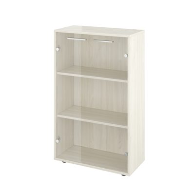 Шкаф никзий со стеклом 700х338х1135 (КЦ13+КЦ40*2+ДБ48*2) Канцлер