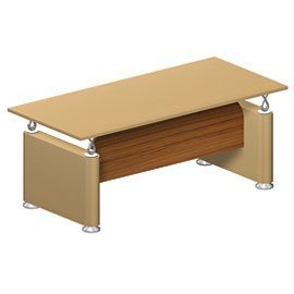 Стол руководителя, столешница и опоры в отделке из натуральной кожи 200x92x75