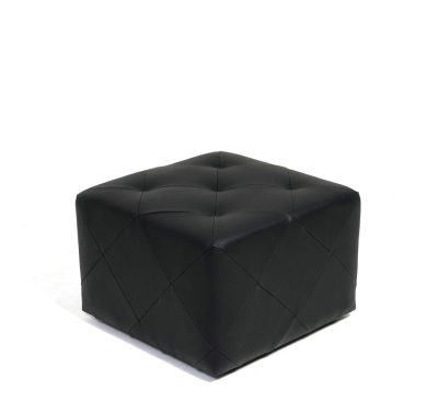 ПРАТО/PRATO Пуф 56x56 кожа 20*20 ЧЕРНЫЙ