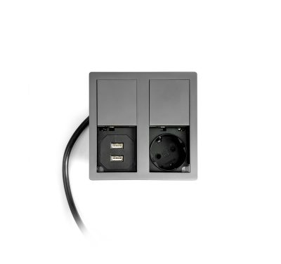 ВЕРСАХИТ ДУАЛ/VERSAHIT DUAL 1p+2USB(A+A) ТЕМНО-СЕРЫЙ