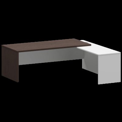 Стол руководителя правый Кортез KZP-22R Дуб венге/Белый