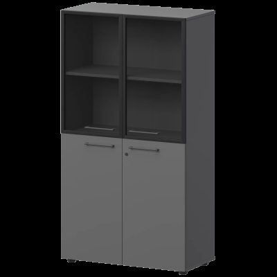 Шкаф высокий комб. Кортез СМШ48.28F.28RS Графит