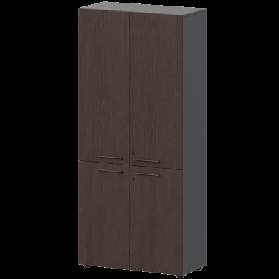 Шкаф высокий закрытый Кортез СМШ58.28F.38V(Ч) Дуб венге/Графит